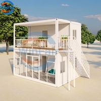 Maisons conteneurs préfabriquées détachables WinFair Japon 20 pieds, 2 chambres, en verre, à faible coût, à vendre, double étage, préfabriquées / Casa Container