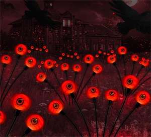 Luci colorate per il bulbo oculare di Halloween IP65 decorazione solare del giardino per esterni con <span class=keywords><strong>altalena</strong></span> del prato - Product Image 2