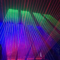 Proyektor Pesta Panggung DJ Disco DMX Lampu Pemindaian Laser Merah Tunggal atau Penuh Warna RGB 6 Mata