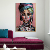 Pabrik Ruicheng grosir Hotel seni abstrak hitam Afrika Wanita lukisan di kanvas poster dan mencetak gambar seni