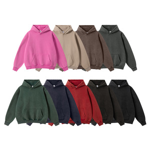 <span class=keywords><strong>Felpa</strong></span> con Cappuccio da Uomo Invernale 2025 in Cotone Felpato Lavato Effetto Vintage, Vestibilità Ampia, con Tasche, 355g - Product Image 4