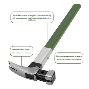 Martillo de garra Maijiong, mango aislado de acero especial, mini martillo de percusión con punta antideslizante para clavos - Product Image 1