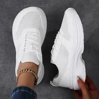 Chaussures de course décontractées pour femmes à largeur étendue, automne/printemps, à bout fermé, amorties, respirantes, légères, à plateforme, à lacets, résistantes aux chocs