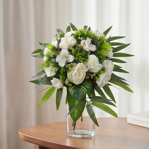Ramo de Flores Artificiales Blancas, Guirnaldas Decorativas y Arreglos Florales para Decoración de Paredes en el Hogar, Bodas y Eventos - Product Image 5