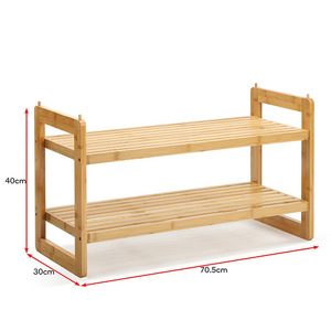 Fujian Bicheng Industry Trade Co Ltd Bamboo <b>Shoe</b> Rack Double Layer 70.5cm X 30cm X 40cm Freestanding <b>Storage</b> <b>Space</b> <b>Saving</b> - Product Image 1