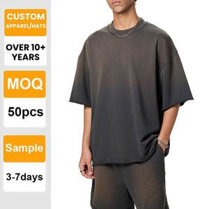 T-shirt personnalisé uni Vantage 100% coton à épaules tombantes, lourd, dégradé, vente en gros, impression, broderie pour hommes - Product Image 1