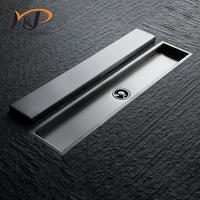 Drain de sol long en acier inoxydable, dissimulé, linéaire, moderne, carré, pour salle de bain et balcon, avec insert pour carrelage et couvercles de douche en acier inoxydable