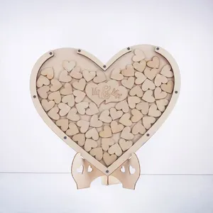 Nicro เครื่องประดับสำหรับงานแต่งงานปาร์ตี้รูปหัวใจแบบทำมือวาดด้วยมืองานฝีมือป้ายแต่งงานของตกแต่งโต๊ะ