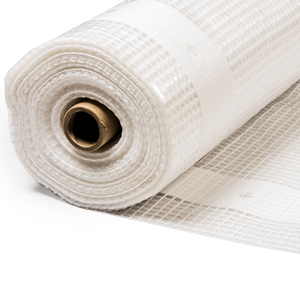 Malla de Leno de 12 mil, 13' x 100', Solución para Andamios de Construcción, Lona Reforzada Blanca Transparente de Calidad con <span class=keywords><strong>Banda</strong></span> Reforzada - Product Image 1