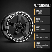 Jantes Beadlock forgées usinées noir brillant 17-22 pouces 6061-T6, jantes tout-terrain simulées 6x5.5 8x170 pour Bronco Ram TRX F-150