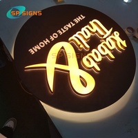 Enseigne en métal SP avec logo mural personnalisé Enseigne de bureau intérieure éclairée en 3D Enseigne lumineuse de magasin rétroéclairée par LED Enseigne publicitaire à LED