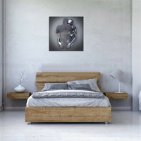 Statue de personnage en métal, toile d'art mural 3D, décoration murale, amour cœur, peinture suspendue