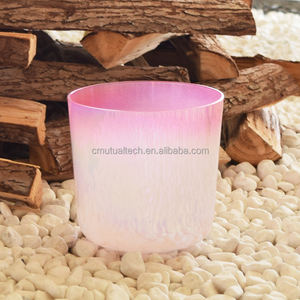 Cuenco de Cuarzo Transparente Q're Healthy And Mascot Mediation, Precioso Cuenco Cantante de Cristal de Cuarzo Color Durazno para Baño de Sonido y Música - Product Image 6