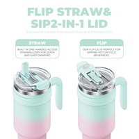 Nuevo Vaso Térmico de Acero Inoxidable de Doble Pared, Personalizado, a Prueba de Fugas, con Tapa 2 en 1