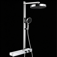 Système de douche thermostatique intelligent moderne en laiton massif, ensemble de douche murale avec barre coulissante, mitigeur à poignée unique, jet/douche douce pour salle de bain