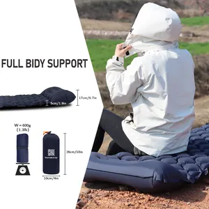 シングルプレスタイプインフレータブルマットレス枕付きtpu結合可能キャンプテント睡眠パッド