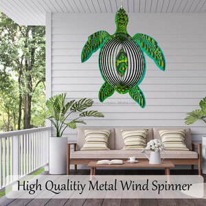 Magnifique tourne-vent tortue pour jardin, patio, décoration extérieure suspendue, sculpture éolienne pour Noël, Pâques, Halloween - Product Image 3