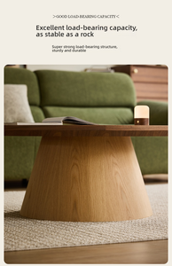 Mesa de Centro Redonda Creativa de Diseño Italiano, Mesa de Centro de Madera Retro Maillard para Sala de Estar - Product Image 6