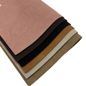 Tissu en cuir PU effet nubuck suédé personnalisé, toucher velours mat, feuilles de similicuir design, végétalien pour artisanat et maroquinerie - Product Image 1