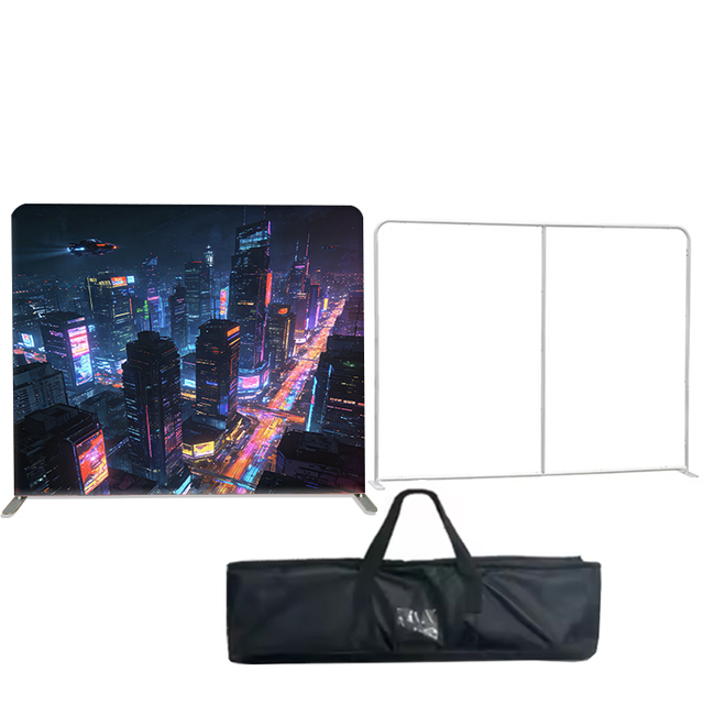 Reusable Wrinkle-free Dye-sublimation Printing High-Definition Polyester Tension Fabric Backdrop One-Person Setup Event Backdrop