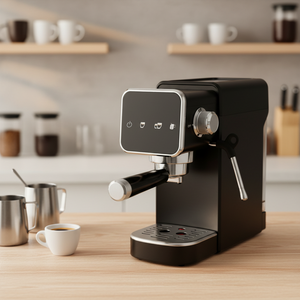 Cafetera Eléctrica Semiautomática Italiana de 15 Bares, Acero Inoxidable, Pantalla Táctil, 1350W, Espumador de Leche Instantáneo, para Uso Doméstico y Hotelero - Product Image 3