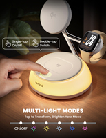Station de charge sans fil certifiée Qi2 Lamicall T8L 4 en 1, chargeur magnétique rapide, support, veilleuse, station d'accueil pour smartphone, montre T7