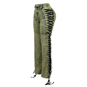 Pantalones Vaqueros de Mezclilla para Niña, Ajustados, a la Moda, Casuales, Transpirables, con Cordón Ajustable - Product Image 3