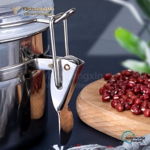Stainless Steel Round Sealed Seasoning Jar With Clip Lid Leak Proof Durable Kitchen Storage Container - Product Image 3