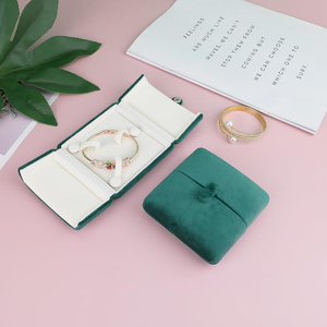 Manufacturer Wholesale Velvet Double Opening Jewelry <b>Box</b>, <b>Ring</b> Pendant Necklace, Pearl Jewelry Velvet Packaging <b>Box</b> - Product Image 1