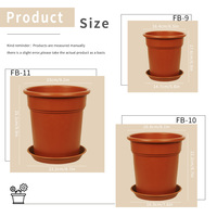 Pot Anggrek Plastik Modern 6.5/8.1/9.1 Inci dengan Lubang Drainase untuk Sukulen dan Tanaman Kebun, Tahan Lama dan Ramah Lingkungan