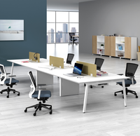 Bureau modulaire de conception moderne Bureau de travail Convertible extensible Fer et MFC Bois Cadre en acier Meubles pour le bâtiment