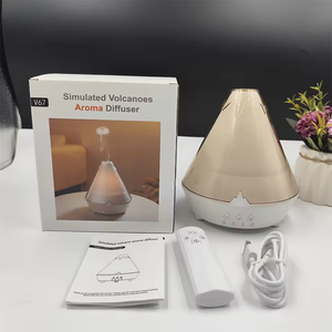 Chinese leverancier draagbare elektrische waterloze essentiële olieverdamper met 7 lichtopties, ultrasone koele mistmaker, vlamlamp, USB - Product Image 6