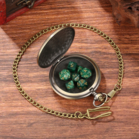 Ensemble de dés de jeu en acrylique RPG D-N-D avec boîte en métal à trois têtes de dragon pour les cadeaux de fête, dés en plastique polyédriques pour cadeaux