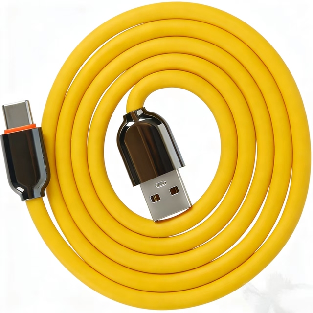 1 Meter USB-A to Type-C 3A Fast Charging Copper Clad Aluminum PVC Data Cable for Mobile Phones Computers Cameras