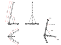 Structure de support en aluminium pour ligne de sonorisation en forme de A, avec système de fixation par tige, pour suspendre enceintes et éclairages