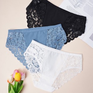 Slip da Donna in Pizzo Romantico Francese, <span class=keywords><strong>Sexy</strong></span>, Premium, Morbidi, Traspiranti, Comodi, Modellanti, a Vita Media, Senza Cuciture, a Triangolo - Product Image 4