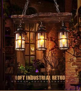 Luminaire industriel rustique en métal, éclairage rétro à LED suspendu, lampes décoratives d'intérieur, luminaire suspendu vintage, planche en bois, <span class=keywords><strong>ancien</strong></span> <span class=keywords><strong>lustre</strong></span> - Product Image 6