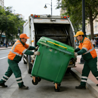 Poubelle mobile à 4 roues en plastique HDPE écologique 660/1100L pour les déchets municipaux et sanitaires publics
