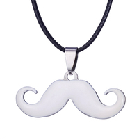 Collar con Colgante de Barba y Bigote de Acero Inoxidable ZRM, con Cadena de Cuerda, para Unisex, Joyería de Aniversario