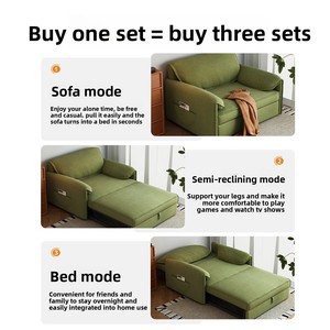 Sofá Cama Plegable para Sala de Estar, Modelo 258, de Doble Uso, con Relleno de Chenilla, Esponja y Látex, para Apartamentos Pequeños, Estudio, Sofá Individual - Product Image 3
