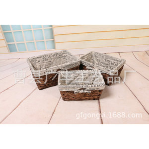 Square <b>Wicker</b> <b>Laundry</b> <b>Basket</b> With Lid For Clothing Storage Cao County Shandong GF-25 - Product Image 1