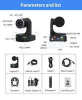 Caméras de Conférence PTZ 1080p60 OEM/ODM d'Usine avec Zoom Optique 30x, Suivi IA et NDI pour Événements Sportifs et Vidéoconférences