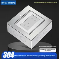 Fupai Ultra-mince Double porte Surface Box prise de sol en acier inoxydable monté en surface réseau caché prise de courant prises prises