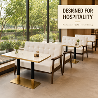 Ensemble de salle à manger classique avec table en pierre frittée pour café, ensemble de banquette pour hôtel et salle à manger