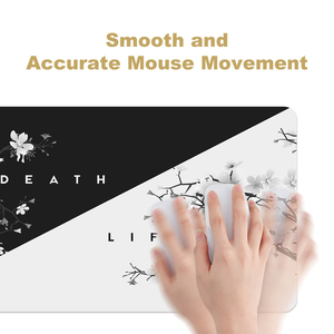 Tapis de clavier de jeu Tapis de souris noir blanc en fleurs de cerisier pour bureau avec base en caoutchouc antidérapante, tapis de clavier japonais Life <span class=keywords><strong>Death</strong></span> - Product Image 5