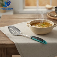 Cuillère à dents en acier inoxydable de qualité alimentaire avec logo personnalisé, manche en caoutchouc confortable, pour la cuisine et le service