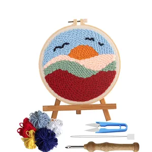 Crochets de coucher de soleil en laine pour adultes, kit de crochets pour la fabrication de tapis, bricolage artisanal, nouveau Design,