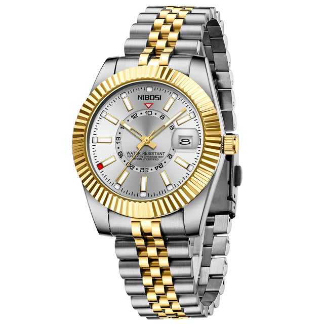 NIBOSI 2638 Classic Design Business Men Watches Waterproof Wristwatch Stainless Steel Band Quartz Watch