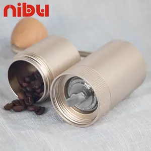 Nibu Portable Adjustable Setting Drip Coffee Grinder 15g Wood Hand Mill Conical Burr Manual Coffee Grinder
