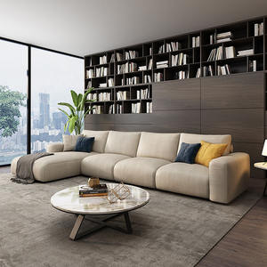 أثاث المنزل الحديث الأوروبي خشبي النسيج أريكة غرفة المعيشة الاقسام طقم أريكة - Product Image 4